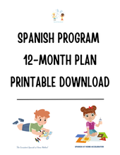 Load image into Gallery viewer, Spanish Program | 12-Month Plan | Printable Download